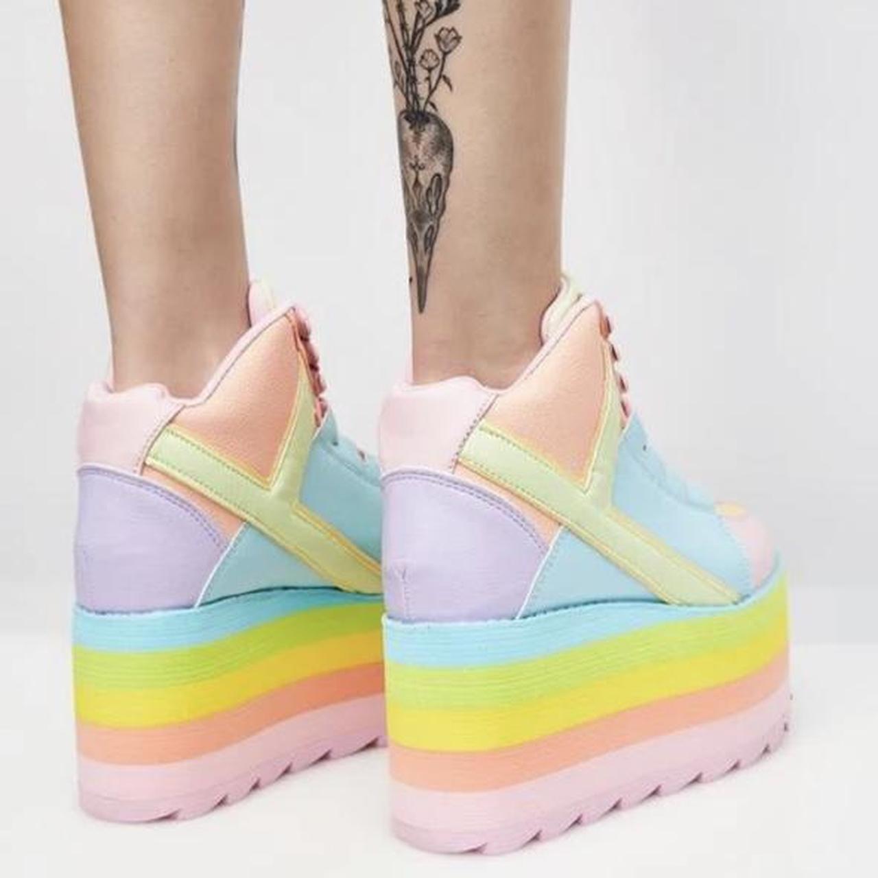 #pastel rainbow #kidcore chunky platform sneakers