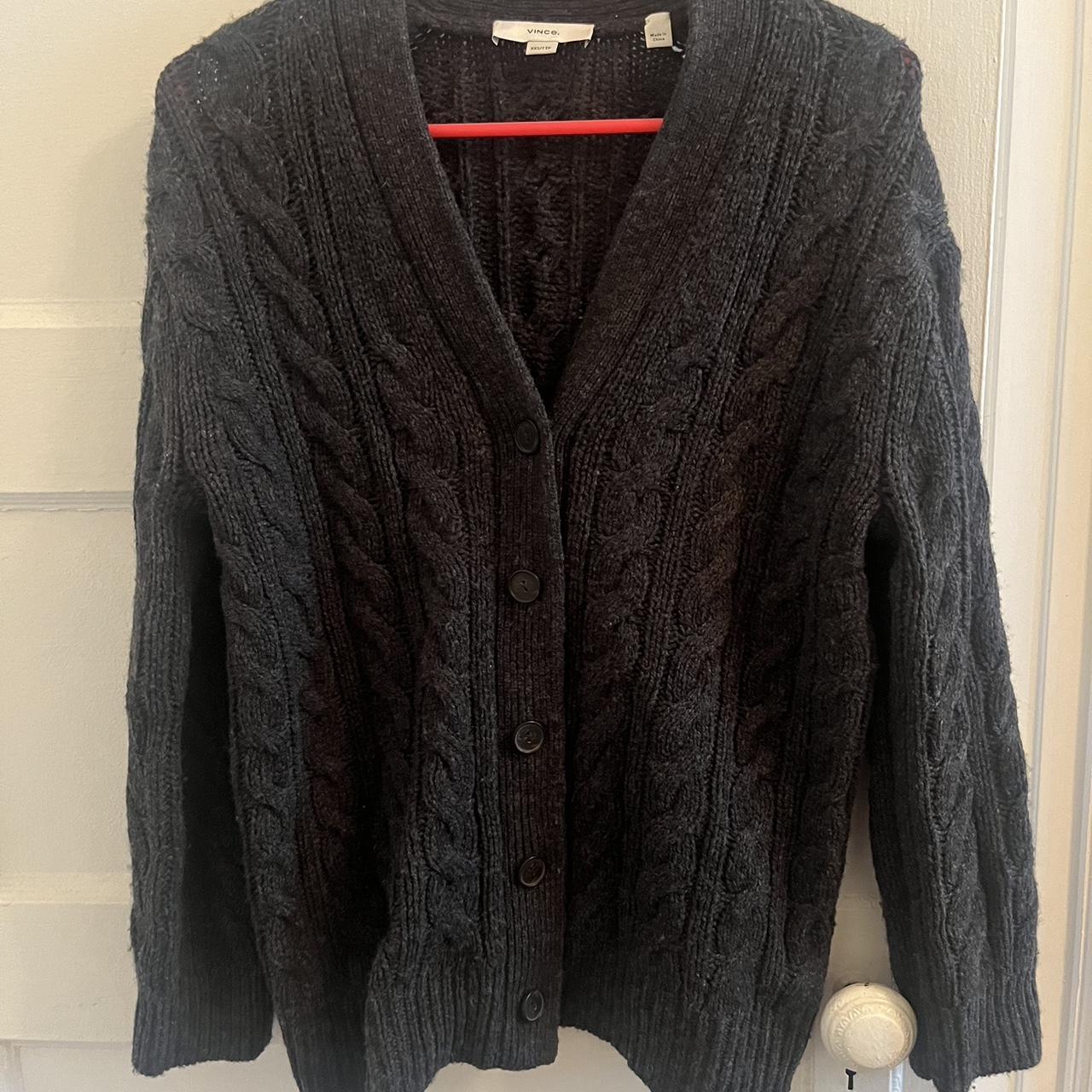 Vince oversized wool cardigan button shops up sweater in gray medium