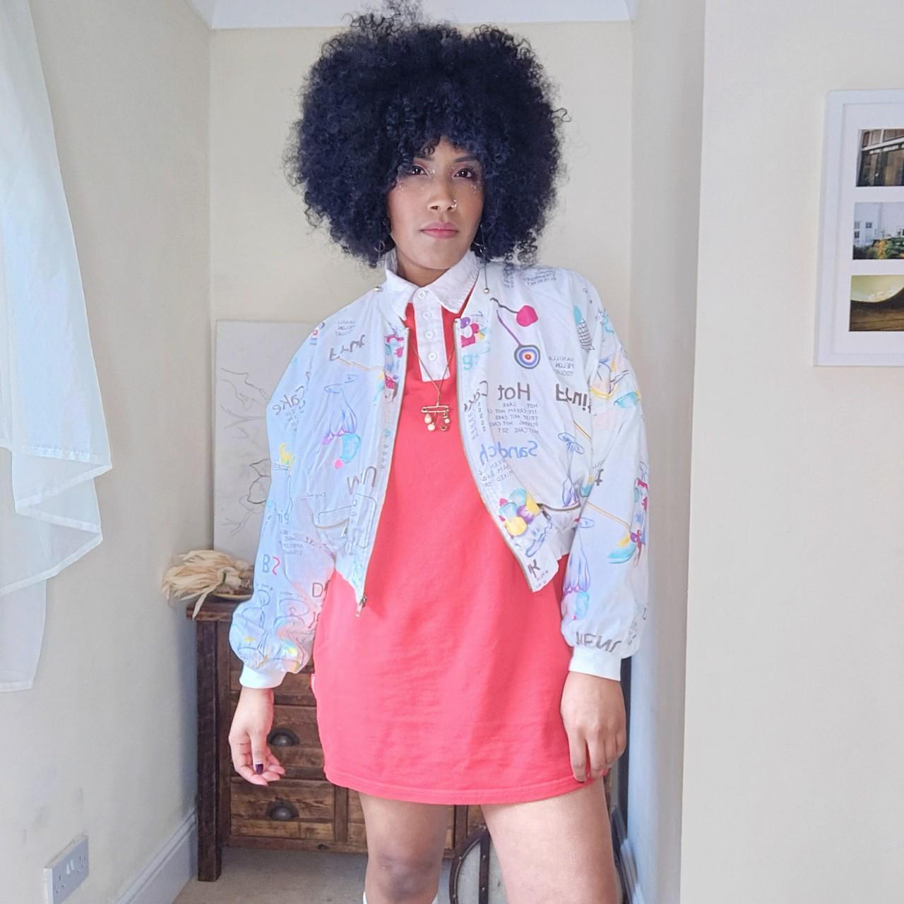 80s Vintage White Bomber Jacket Cropped, white... Depop