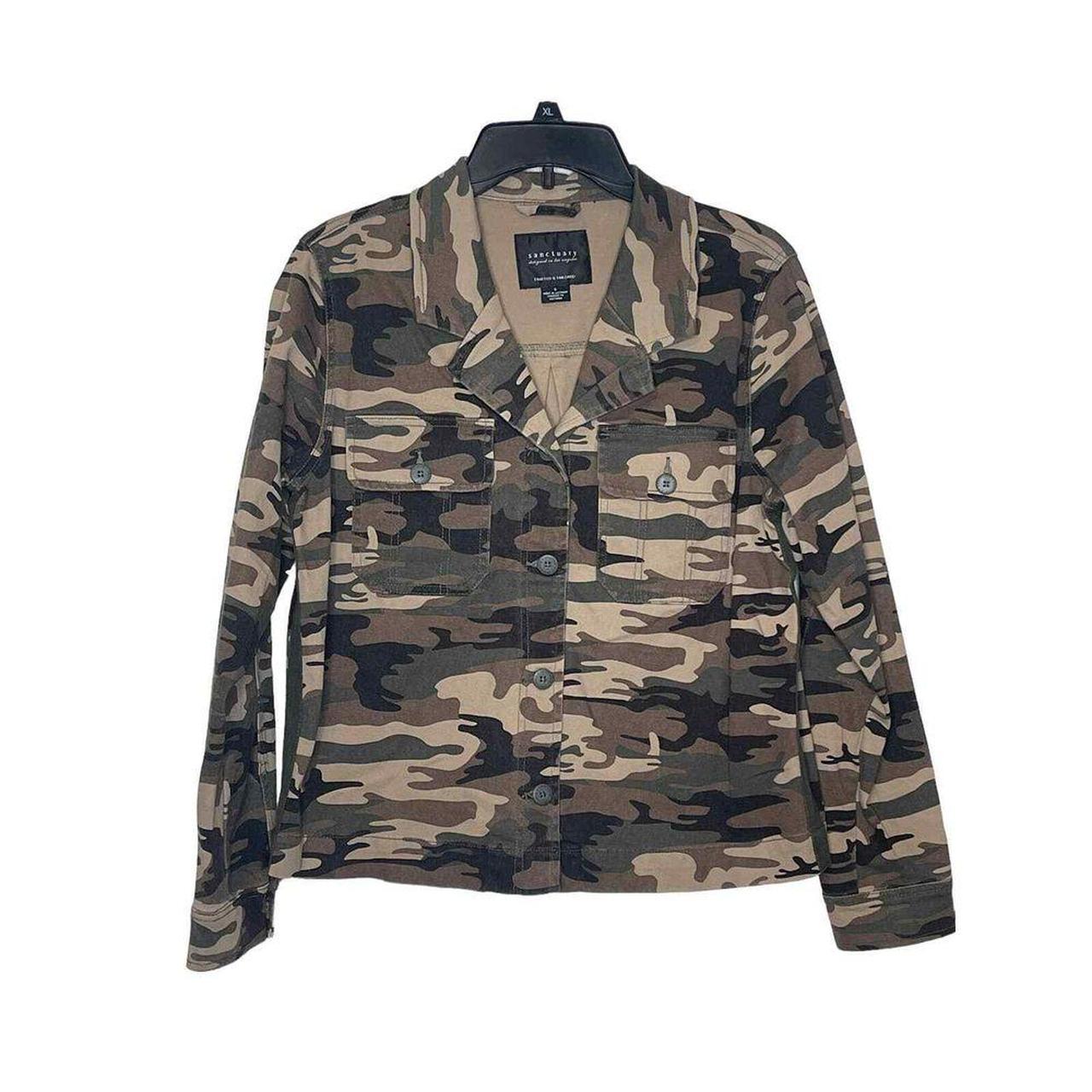 Sanctuary Women s Jacket Camo Shacket Snap Pockets. Depop