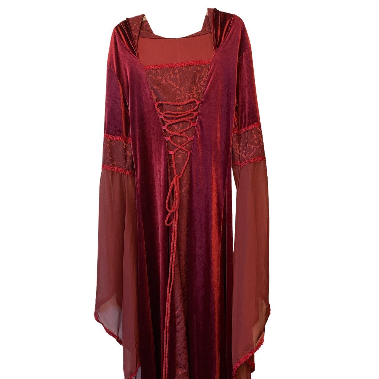 Medium Costume Dress, Cosplay Ren Faire Burgundy red... - Depop