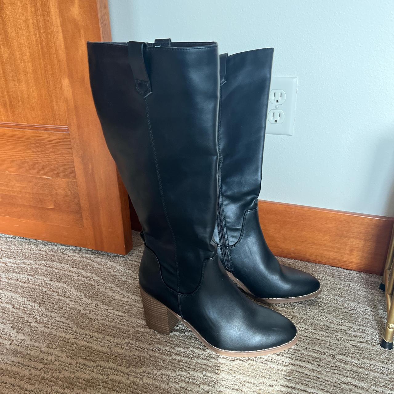 Black wide calf boots size 11 hotsell