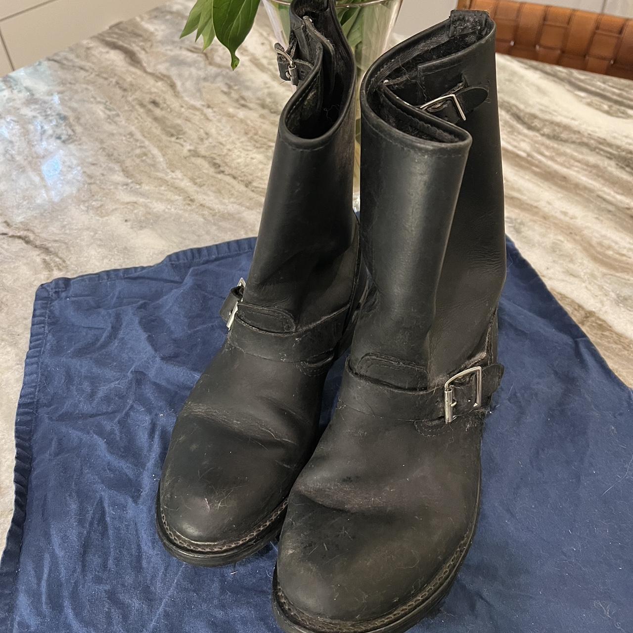 frye black boots womens