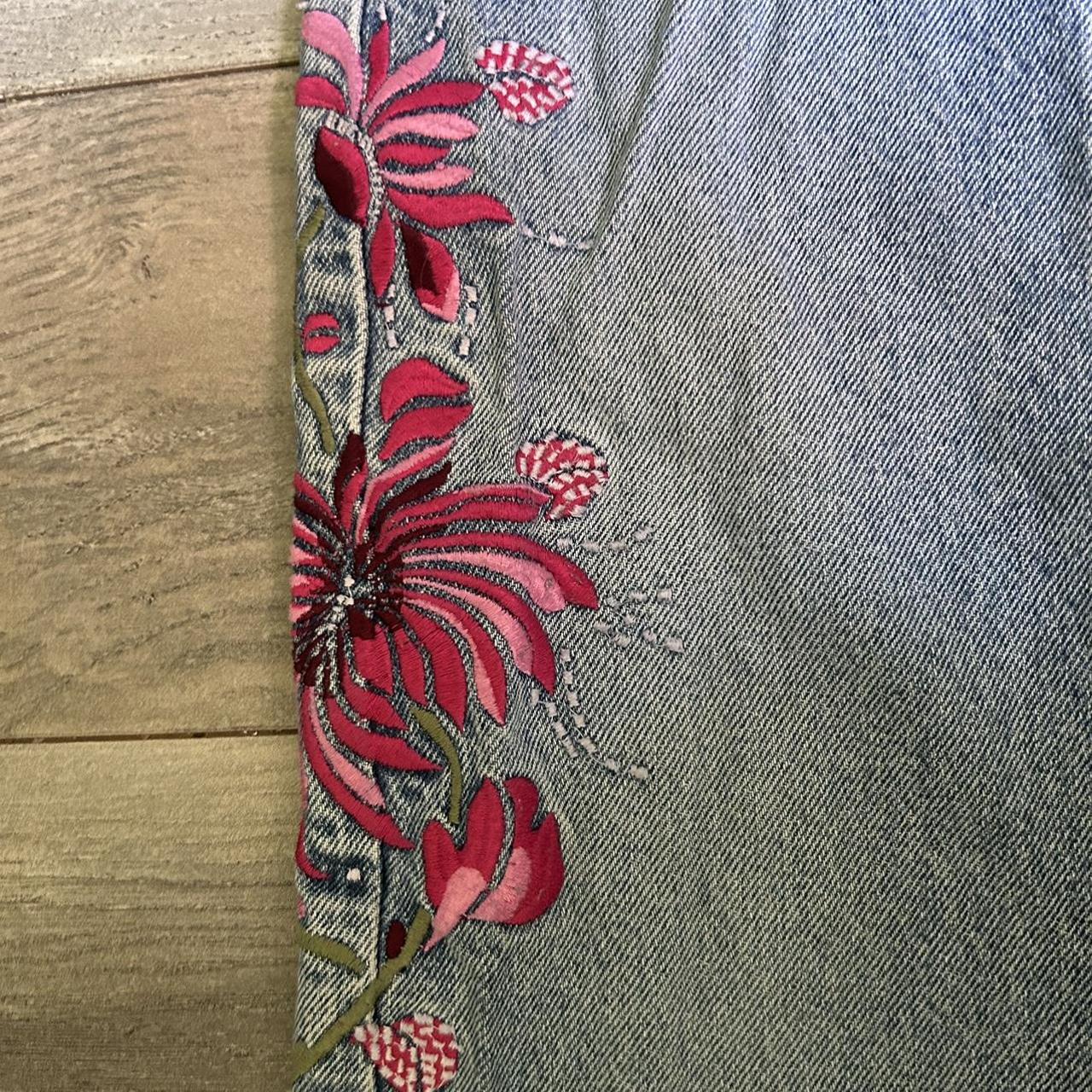 the cutest y2k embroidered express jeans mid rise... Depop