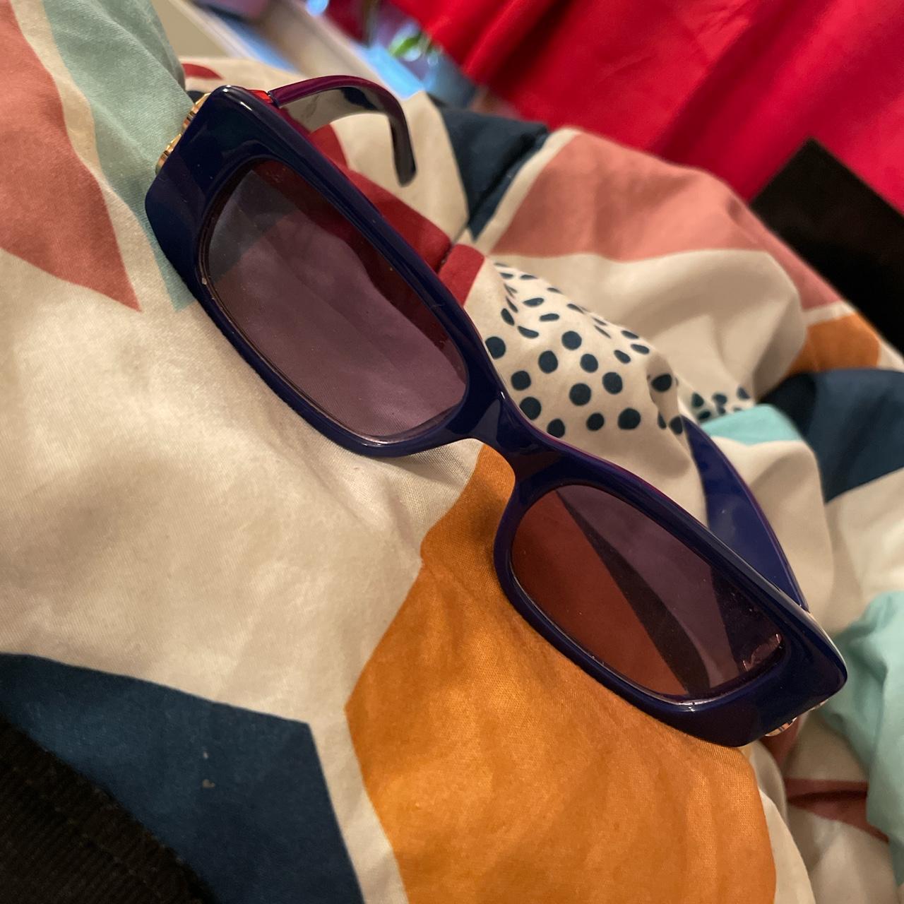 Balenciaga Women's Blue and Navy Sunglasses