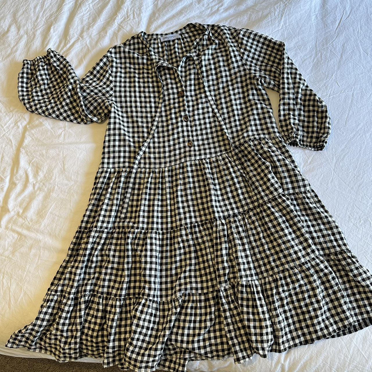 Ebony and I black and white gingham dress In great... - Depop