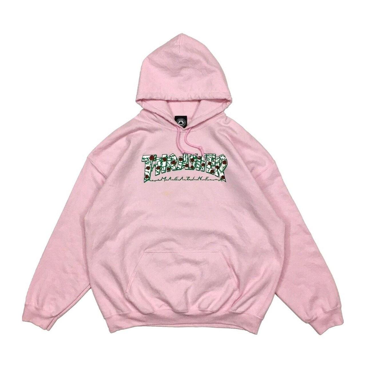 Vintage Thrasher Rose Hoodie Thrasher Roses Pink - Depop