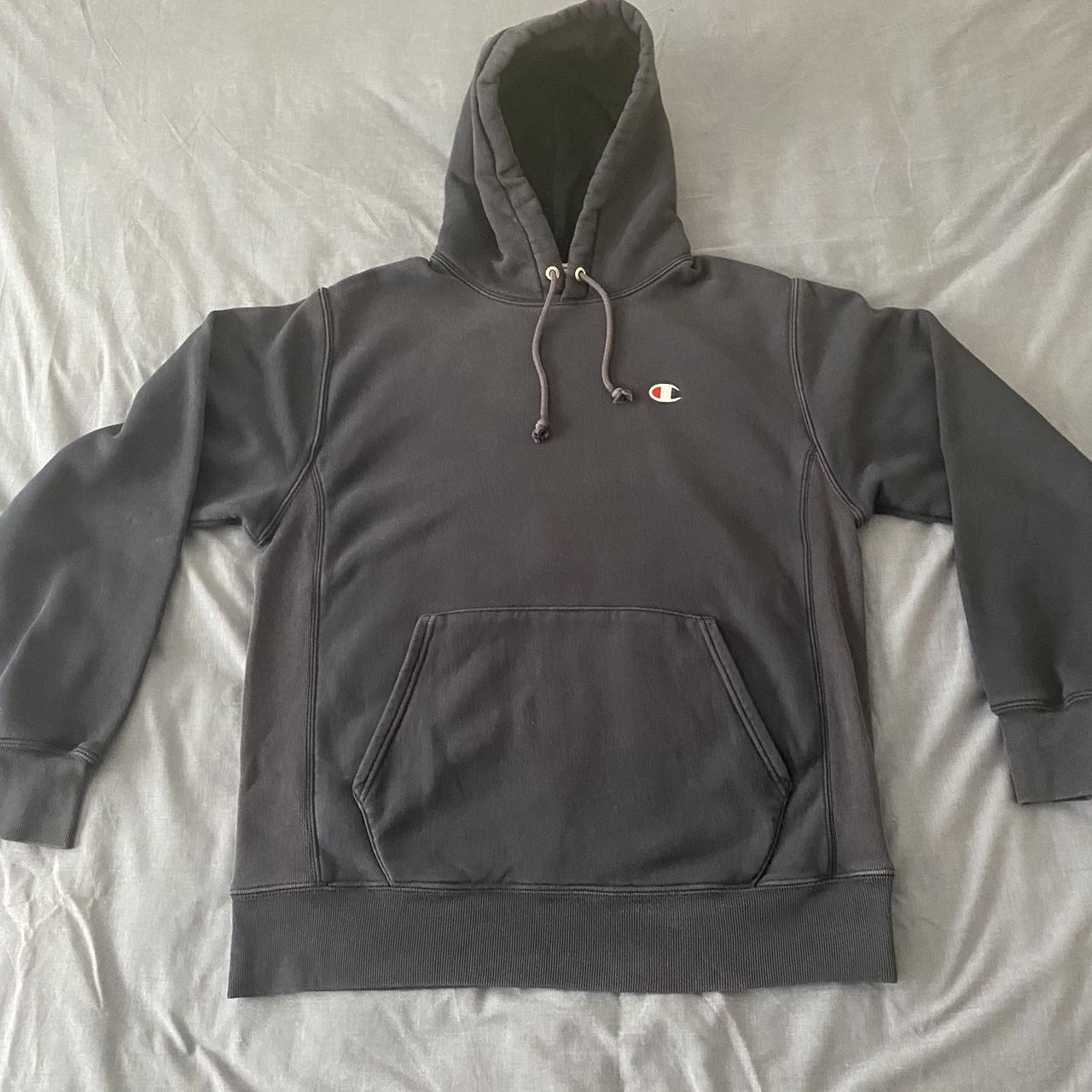 Navy Champion Reverse Weave Hoodie Champion... Depop