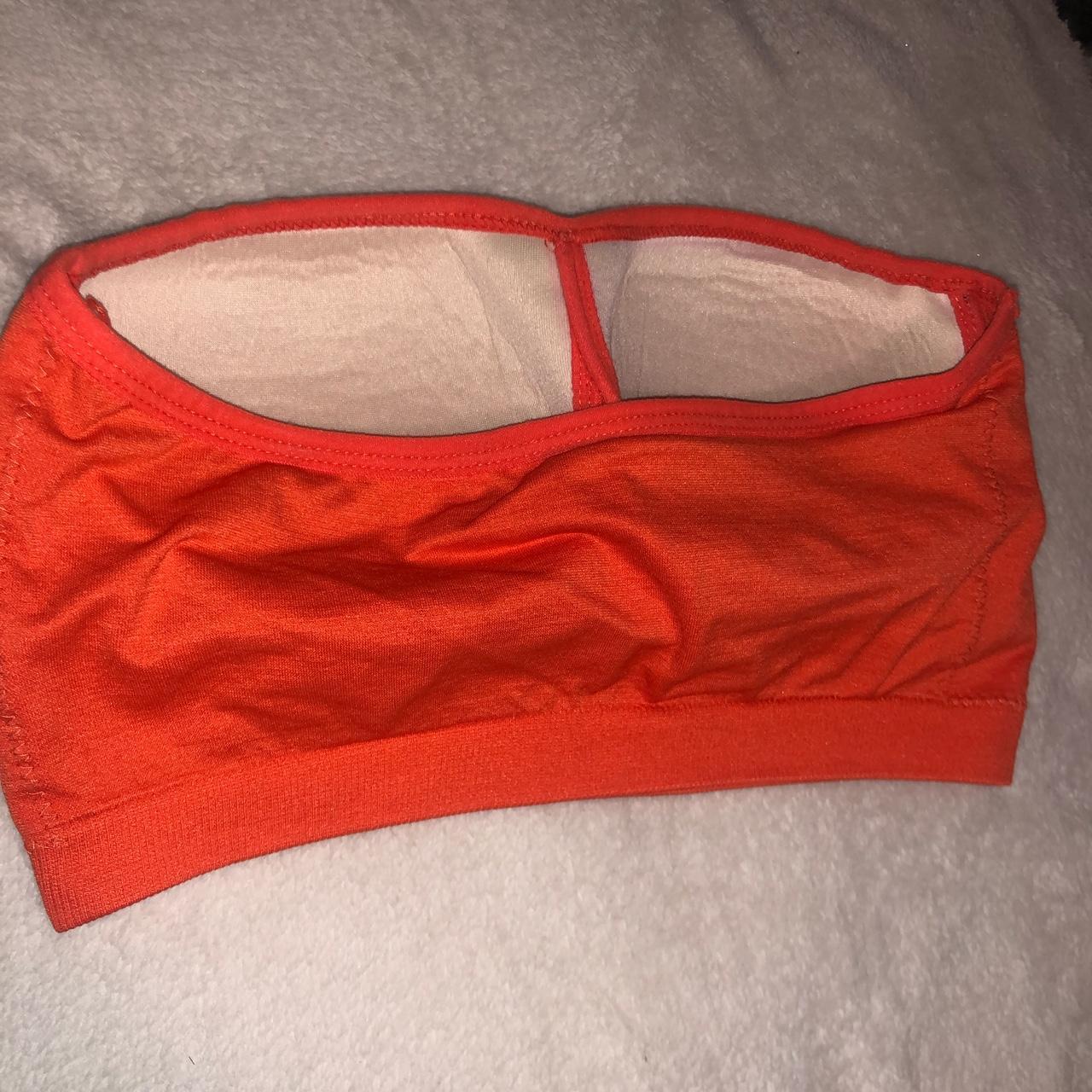 Derek heart orange tube top Strapless top Size - Depop