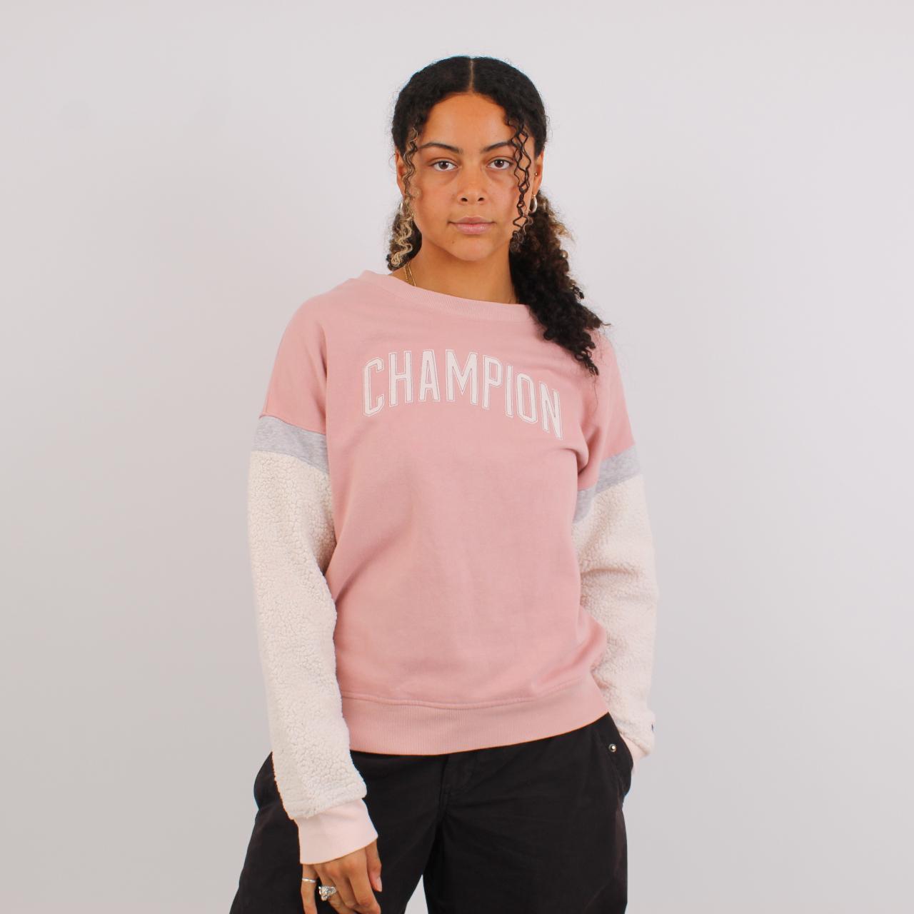 Champion women's hot sale pink sweatshirt