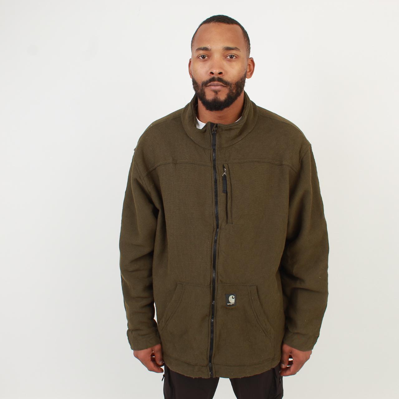 "Men's Vintage Carhartt Green Fleece Lined Jacket Depop