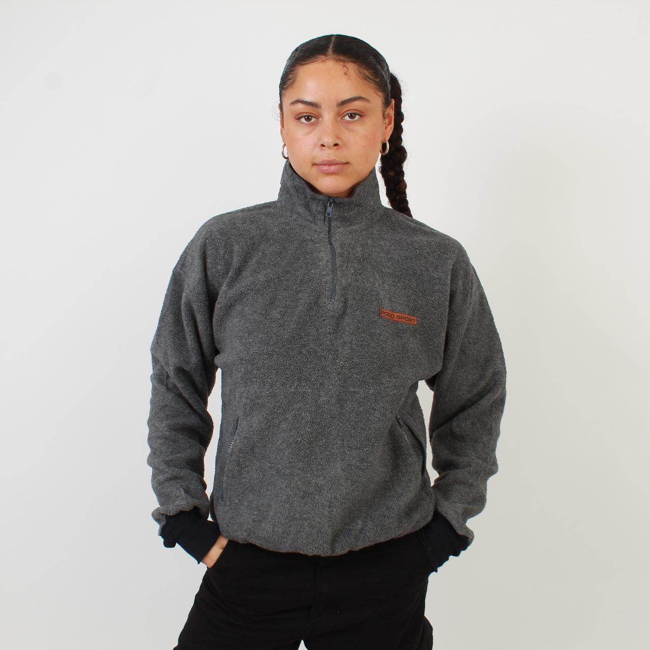 "Women's Polo Sport Dark Grey Quarter Zip Fleece... Depop