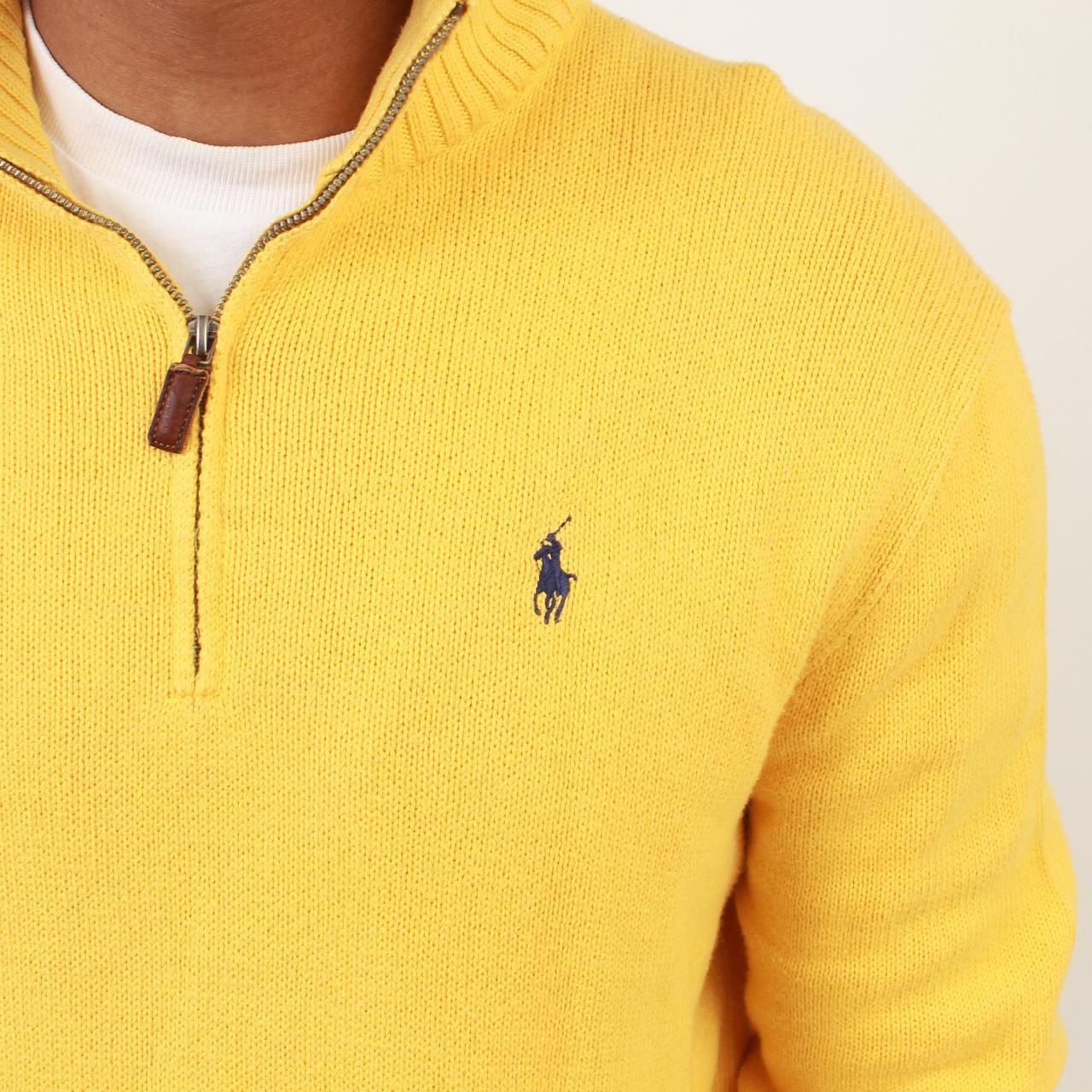 "Men's Vintage Polo Ralph Lauren Yellow Quarter Zip... Depop