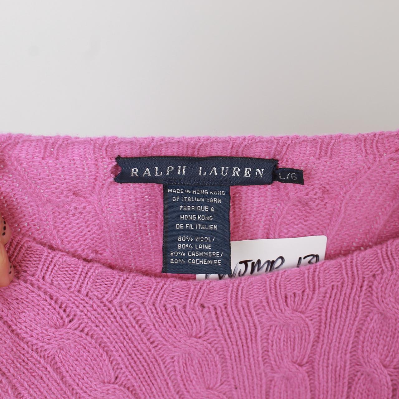 Women's Vintage Polo Ralph Lauren Pink Cable Knit - Depop