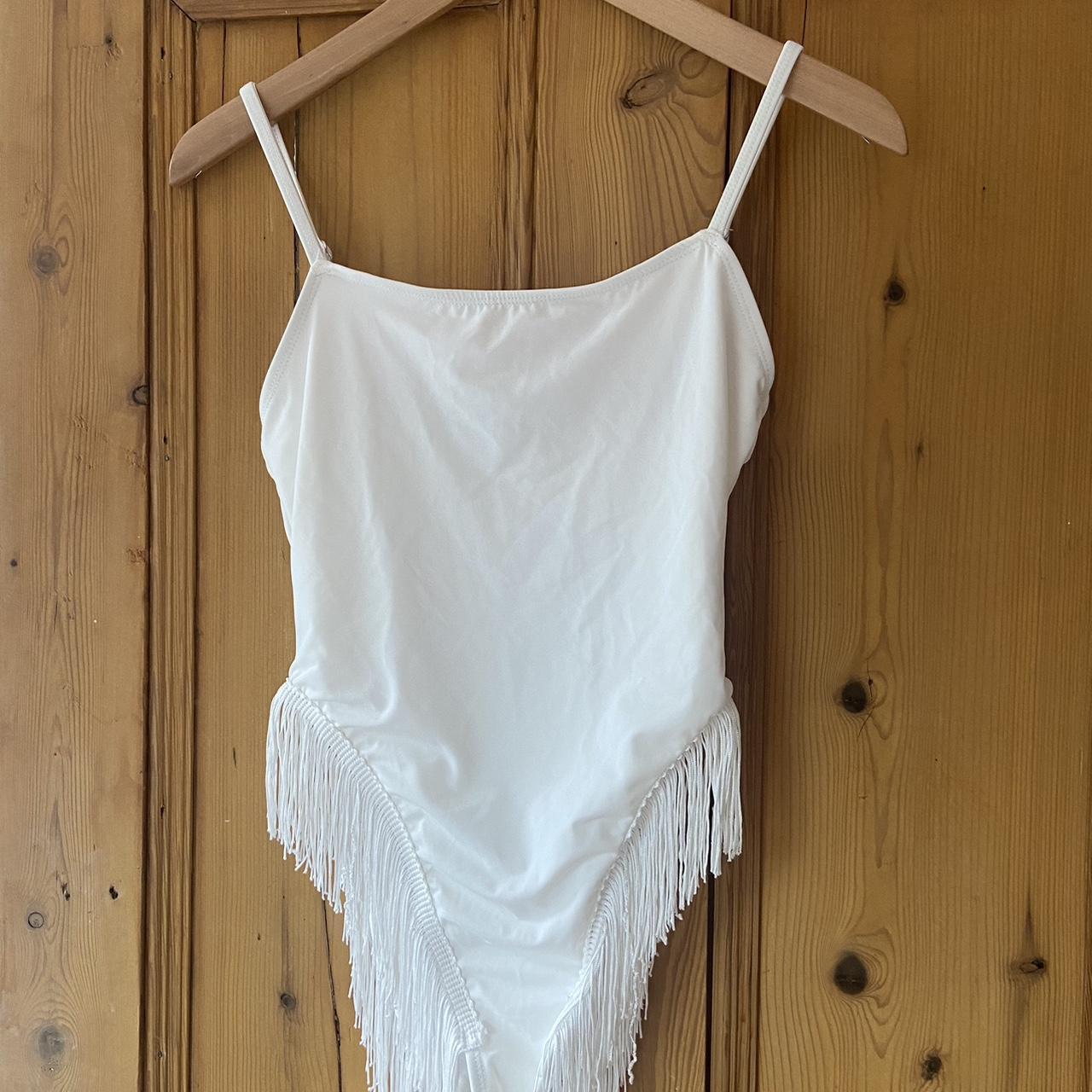 plt high leg white swimming costume. brand new with... Depop