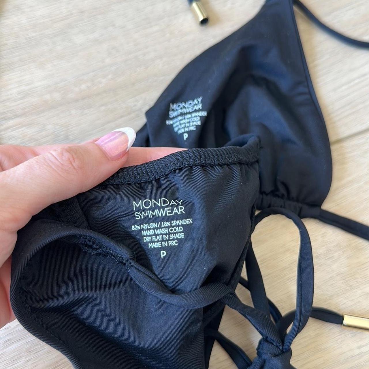 Monday swimwear black and gold bikini. Never worn.... - Depop