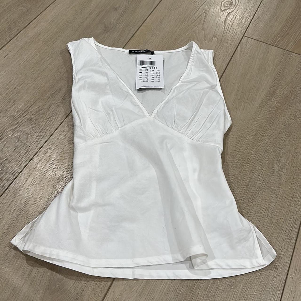 Brandy Melville White Tie Tank Top. Brand New With - Depop