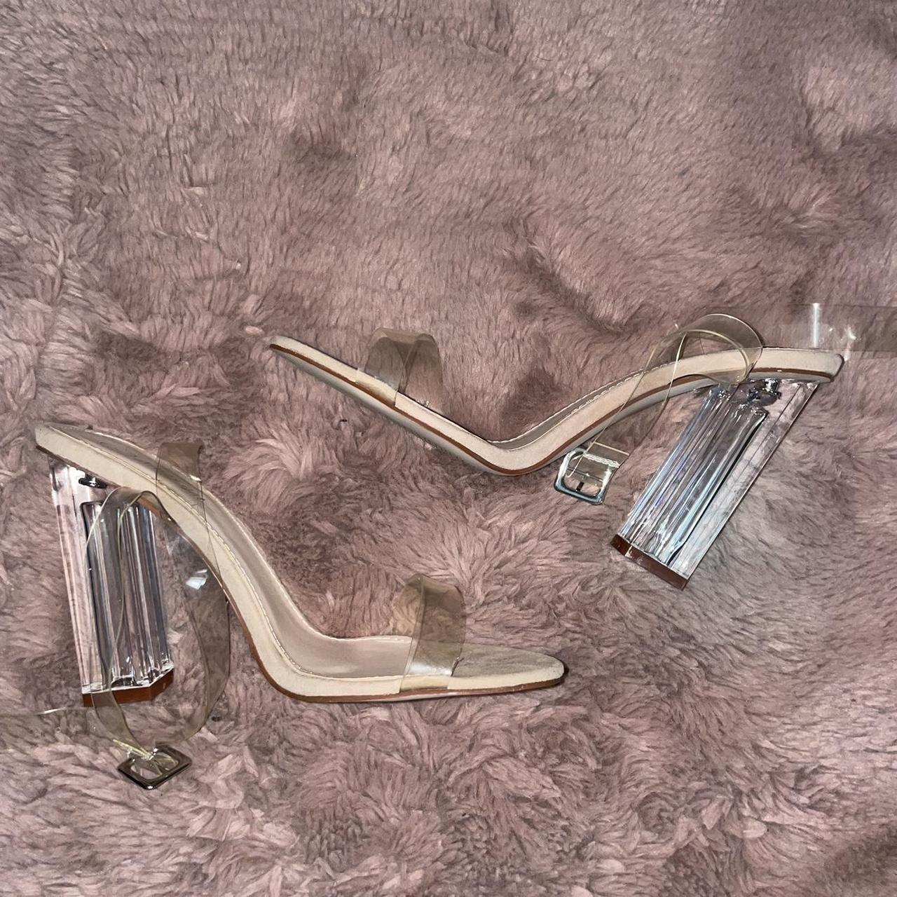 strappy block heels nude