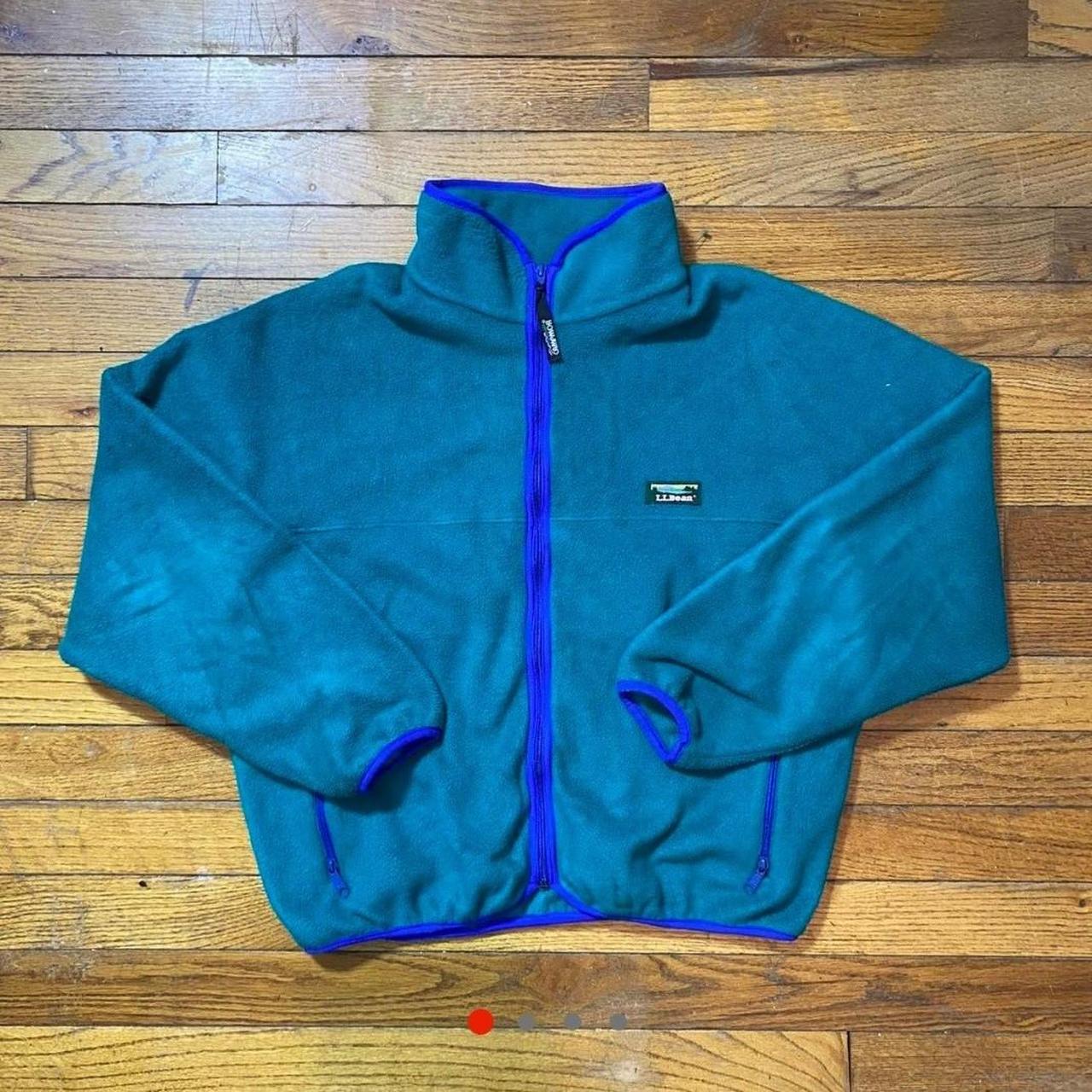 Vintage L.L.Bean full zip fleece jacket 90s Size... - Depop