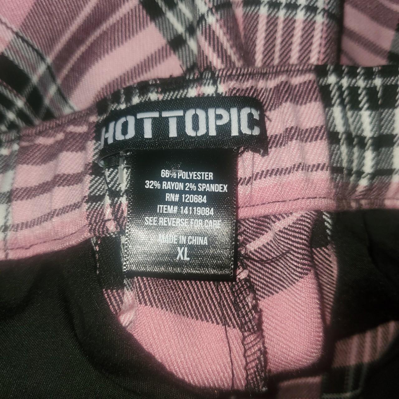 Pink plaid pants XL Hot topic #Emo #gothic #grudge - Depop