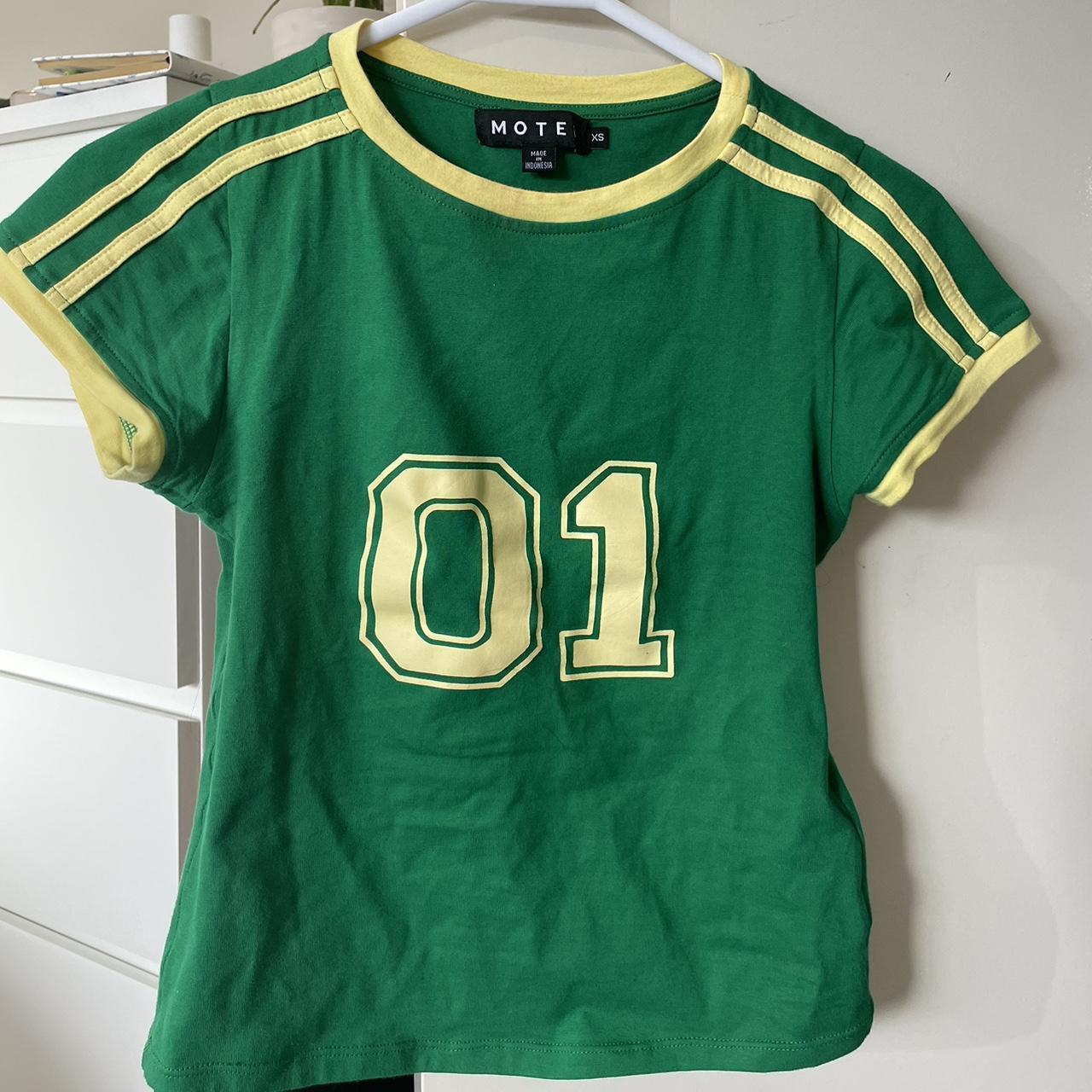 green motel baby tee super cute only worn once size xs - Depop