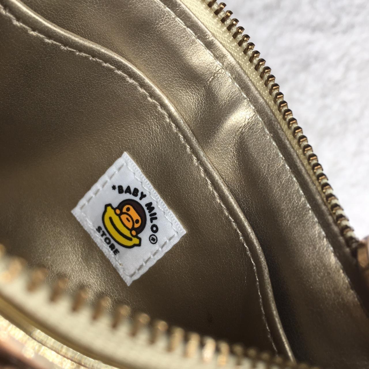 Bape Baby Milo Gold Embossed Leather Wallet Purse | Depop