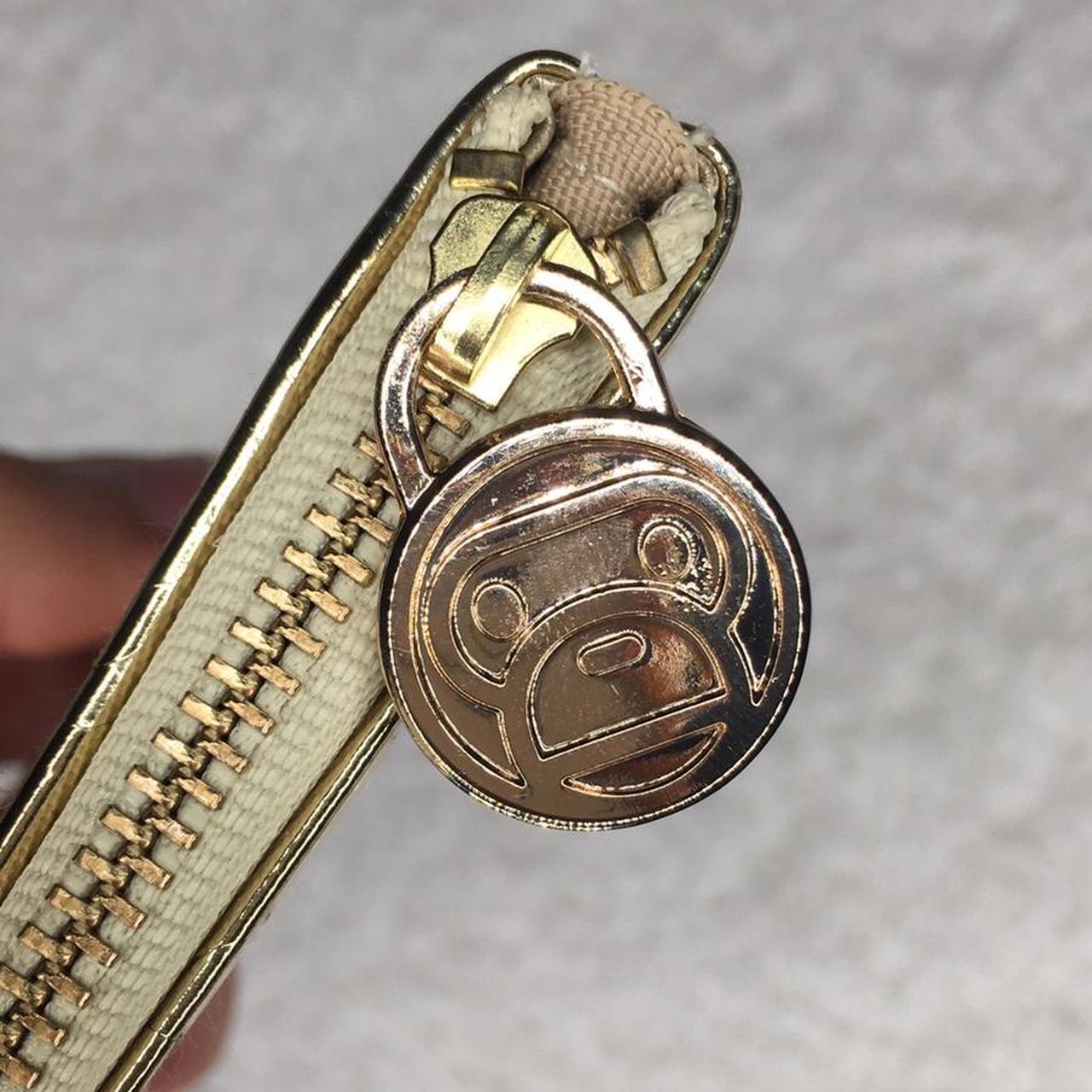Bape Baby Milo Gold Embossed Leather Wallet Purse | Depop
