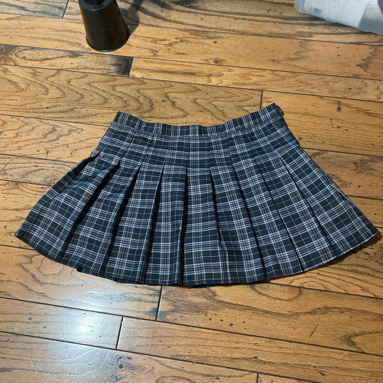 Plaid pleated outlet skirt xxl