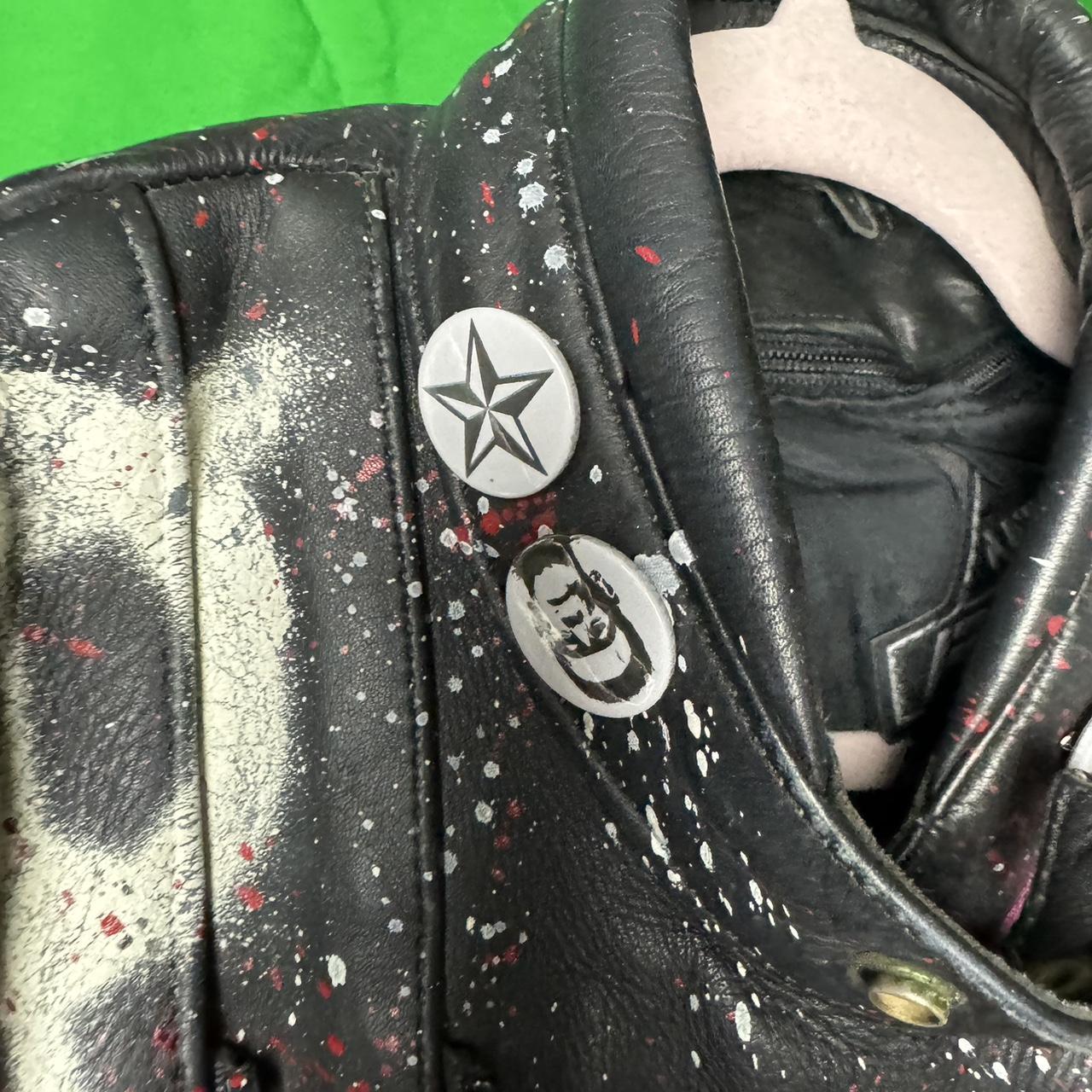 Vintage 80s Handpainted Punk Jacket Leather + | Depop
