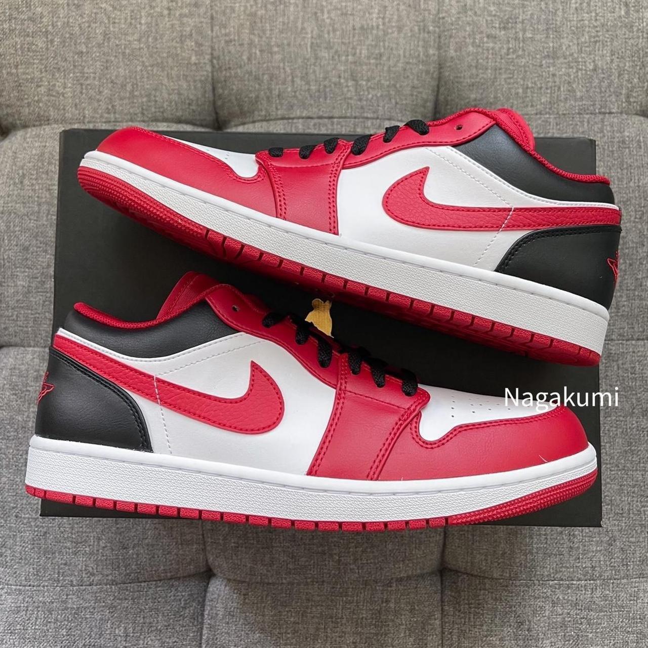 ️🖤🤍 Nike Air Jordan 1 retro Low red black shoes... - Depop