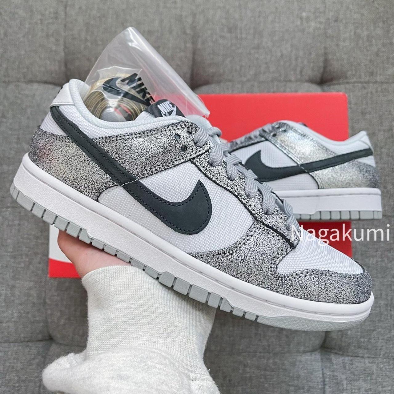 🌌 Nike dunk low white silver glitters shoes ⭐️... Depop
