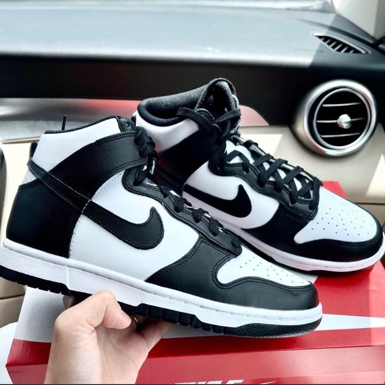🐼🖤🤍 Nike dunk high retro black white panda shoes 🖤... - Depop