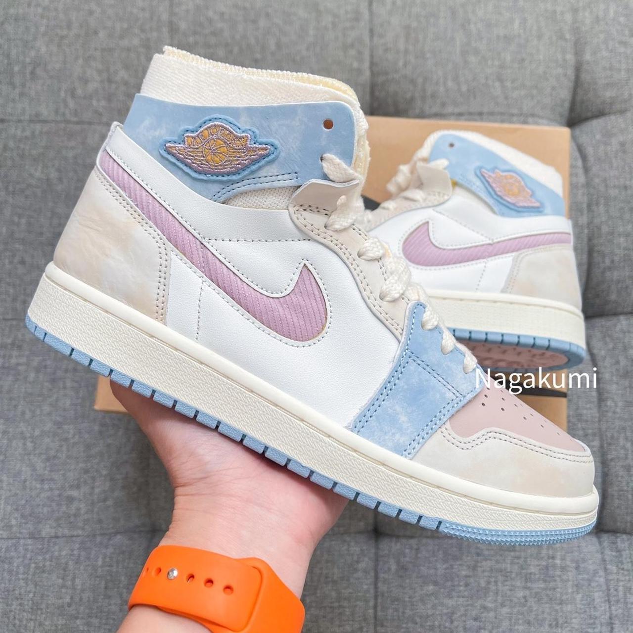 🐰 Nike Air Jordan 1 High pastel color block shoes... Depop