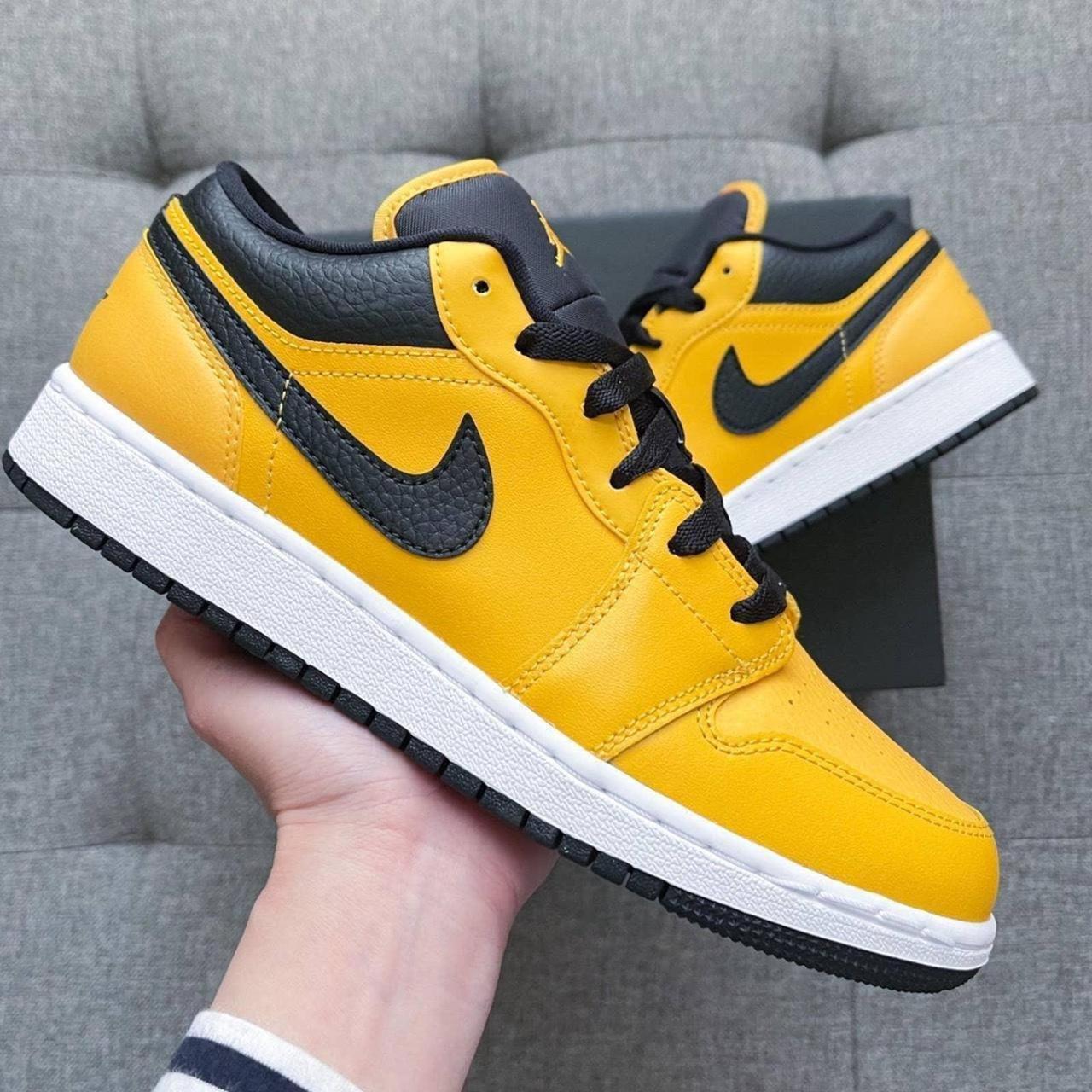 air-jordan-1-low-yellow-black-7-5-men-9-depop