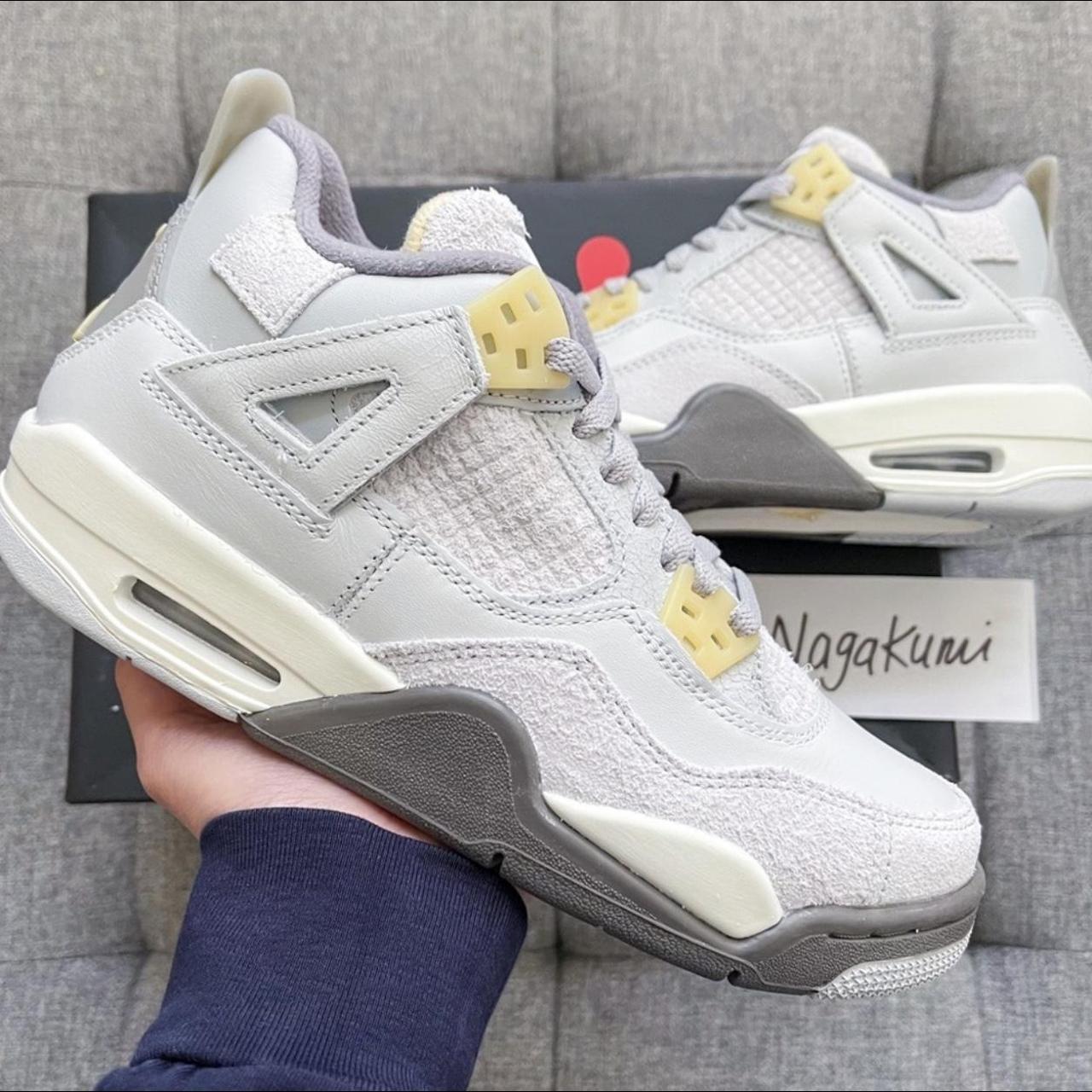 🐦 nike air Jordan 4 GS retro white grey shoes 5.5Y | Depop
