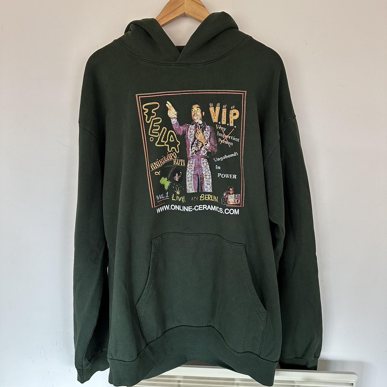 Online Ceramics Fela Kuti V.I.P Green Hoodie - Size XXL - Depop