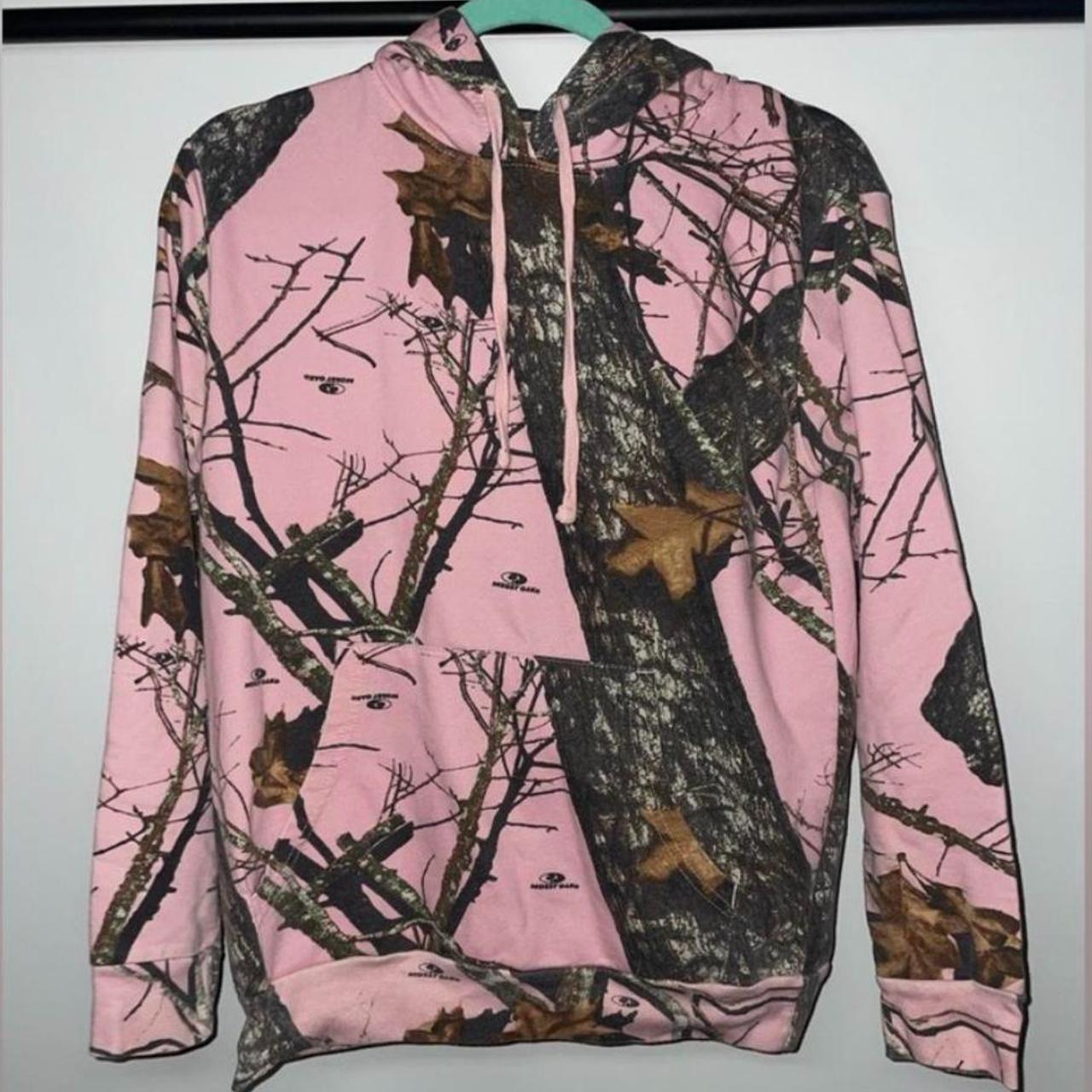 Mossy Oak Bubblegum Pink Camo Women's Hoodie Size... - Depop