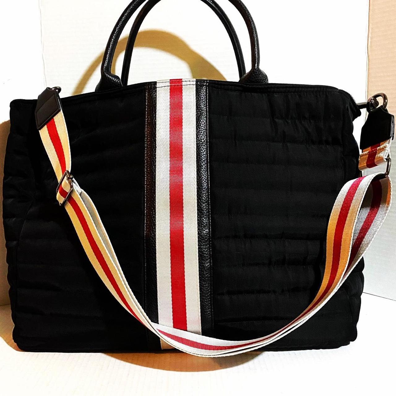 Think Royln Parisian Tote bag Black W/ Red & Silver Stripe