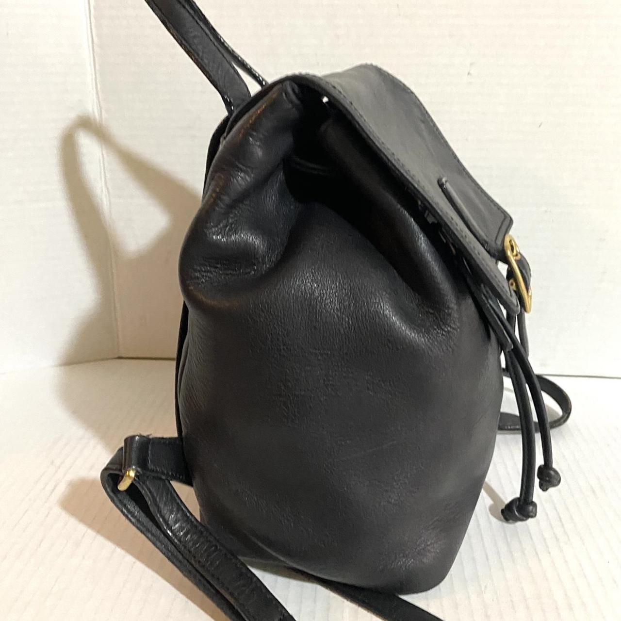 Vintage coach black leather backpack hot sale