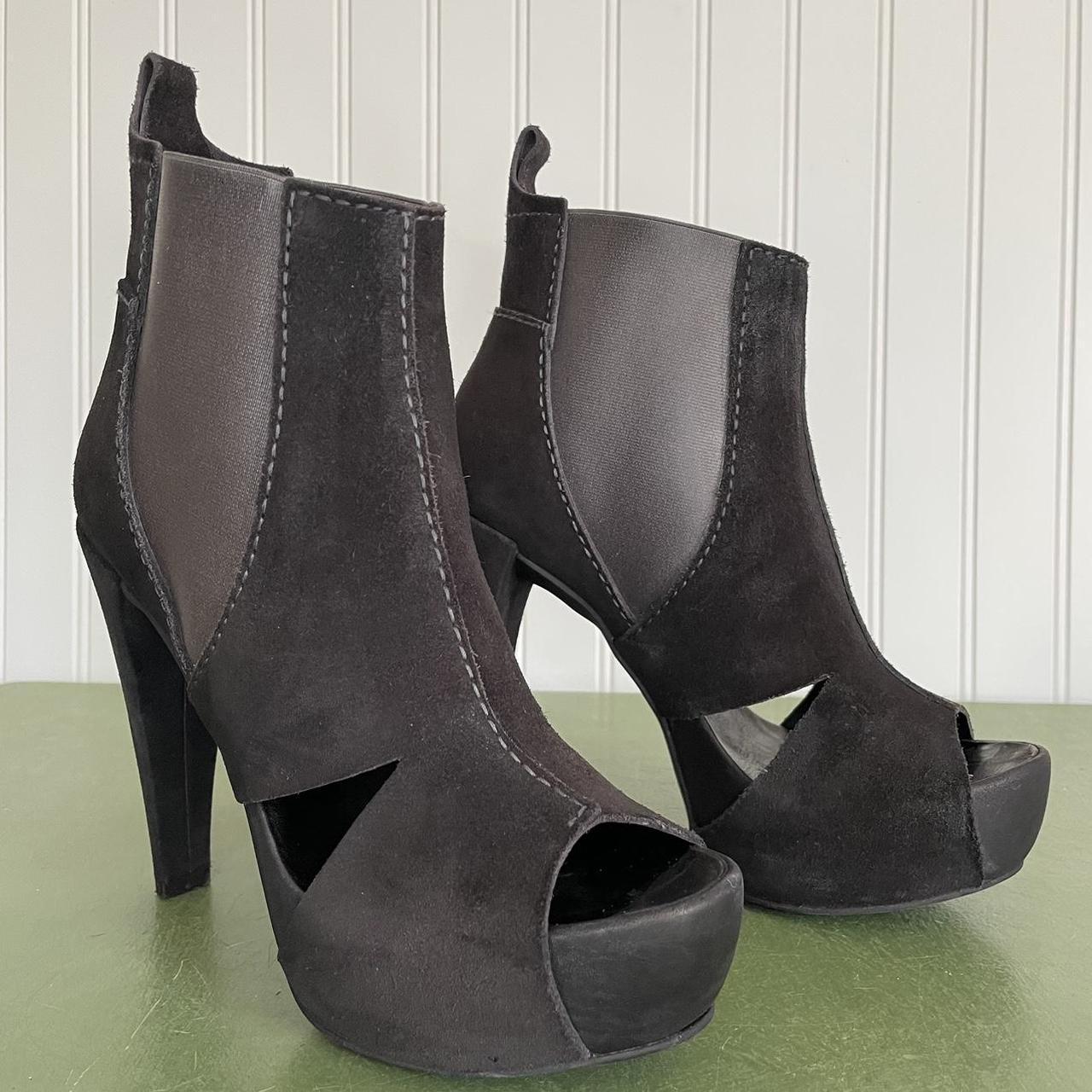 Pedro Garcia Women's Black and Grey Boots | Depop