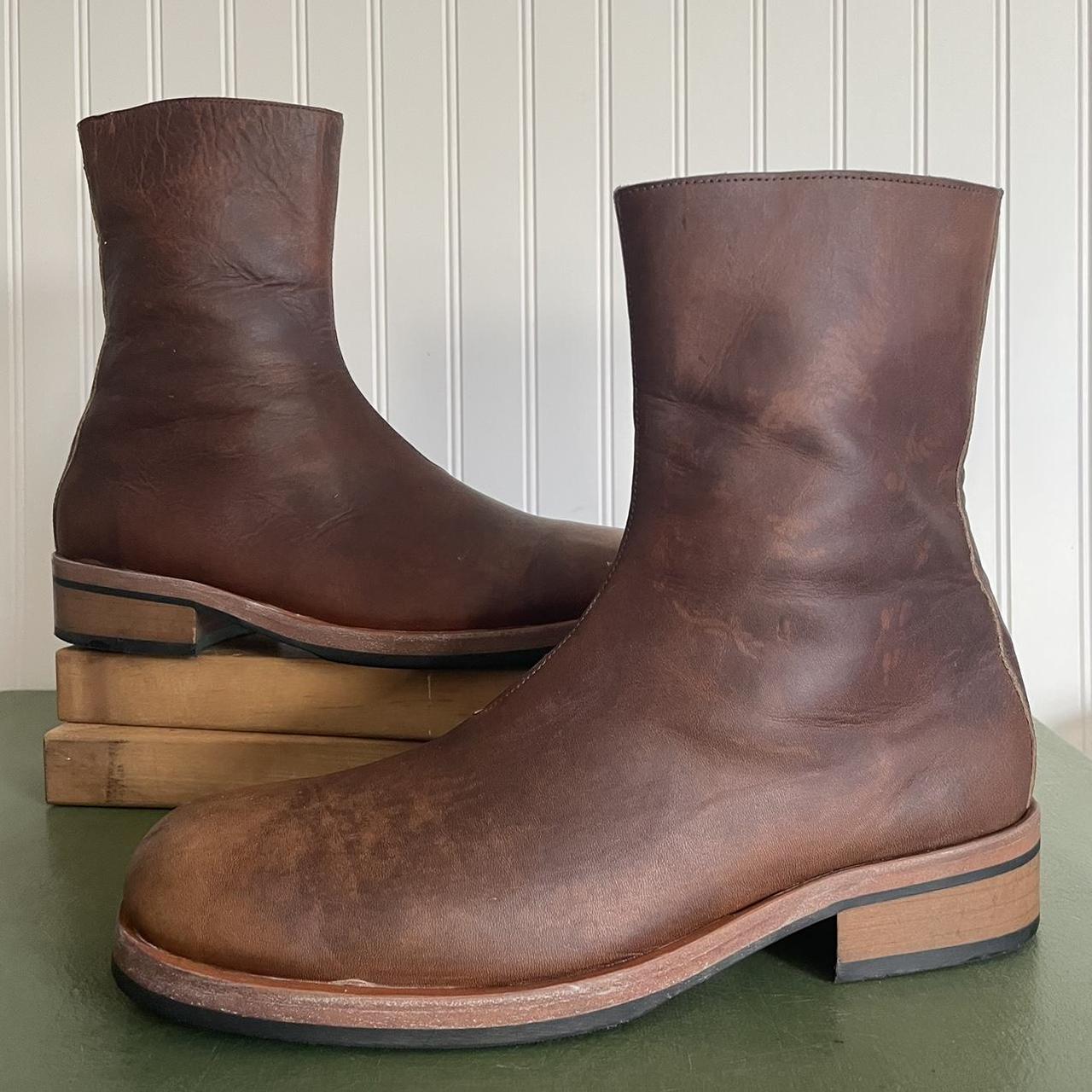 Mens brown biker outlet boots