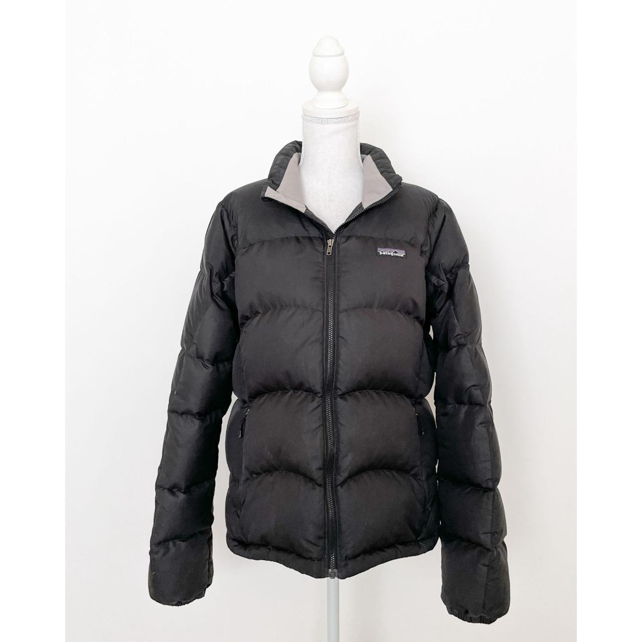 Patagonia Fitz Roy Down Jacket in Black Women's... - Depop