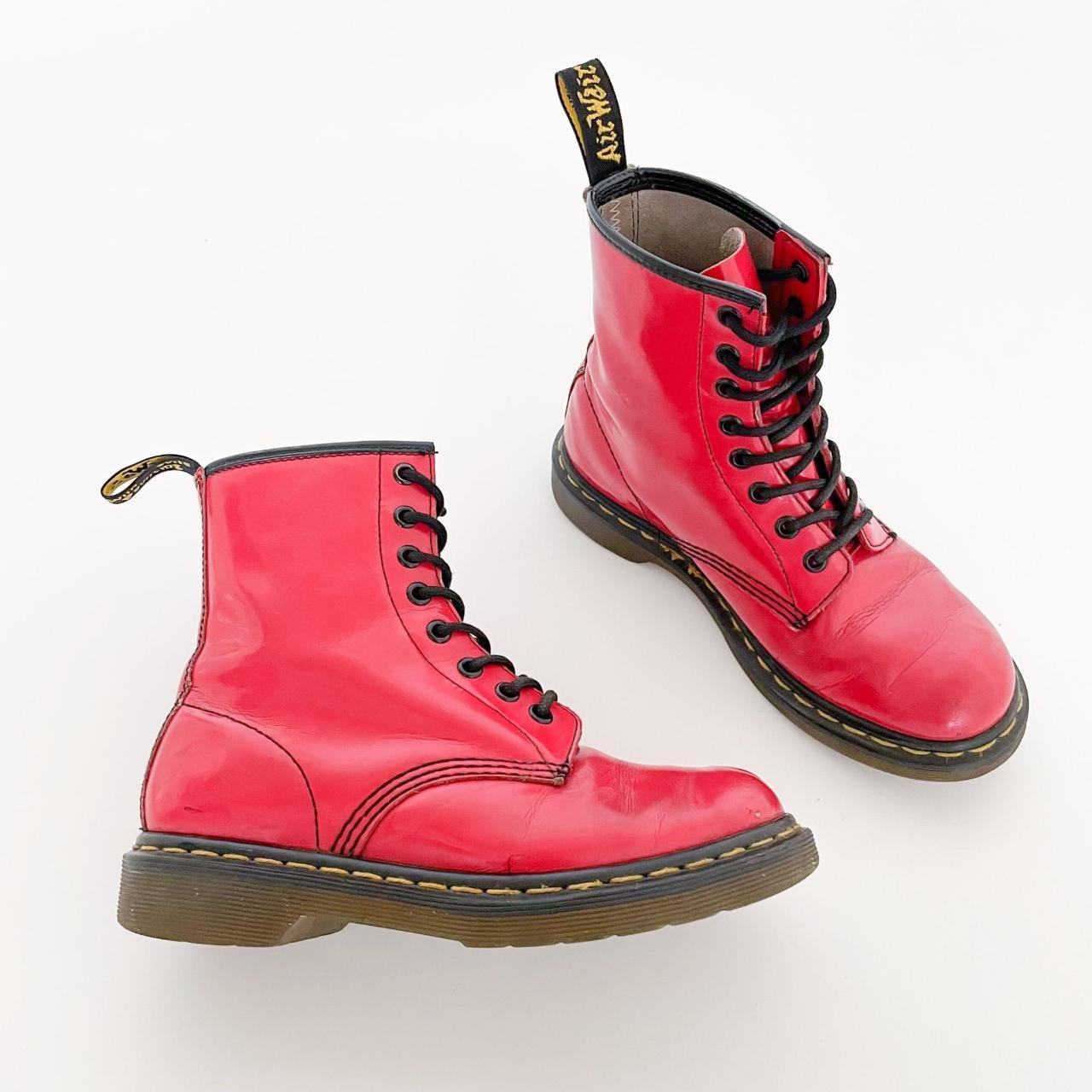 Glossy red hot sale doc martens