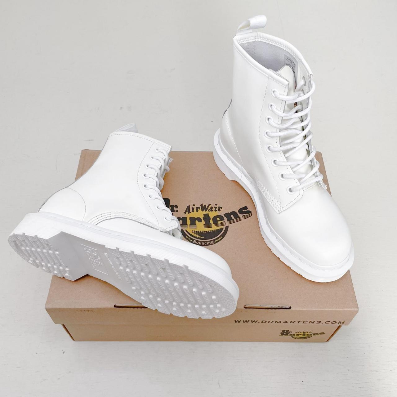 1460 Mono Smooth Leather Lace Up Boots in White