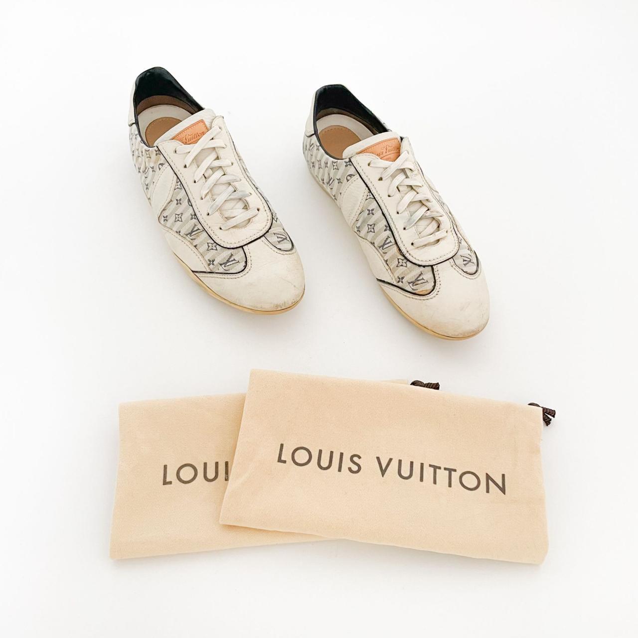 LOUIS VUITTON WHITE LOGO SHOES Iconic Louis Vuitton - Depop