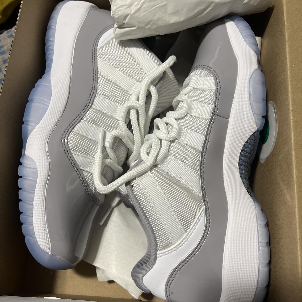 grey and white jordan 11