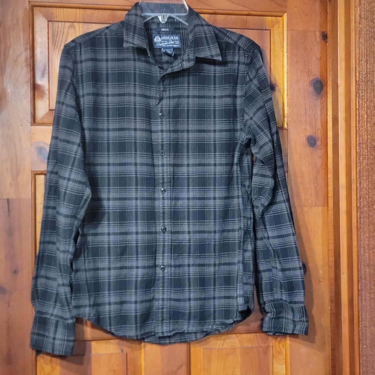 American Rag SzSm black grey plaid
