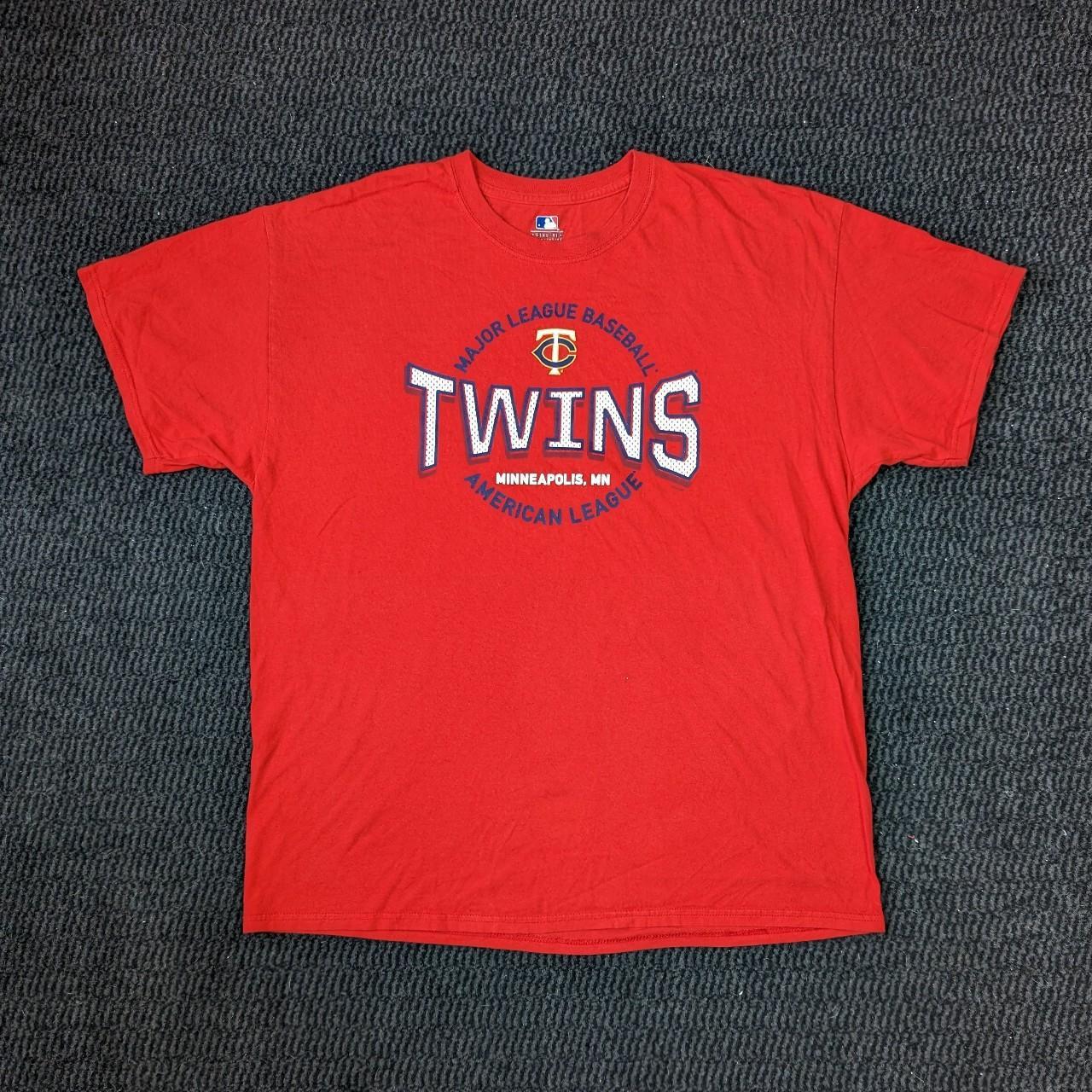 Vintage baseball t-shirt Twins Majestic big logo - Depop