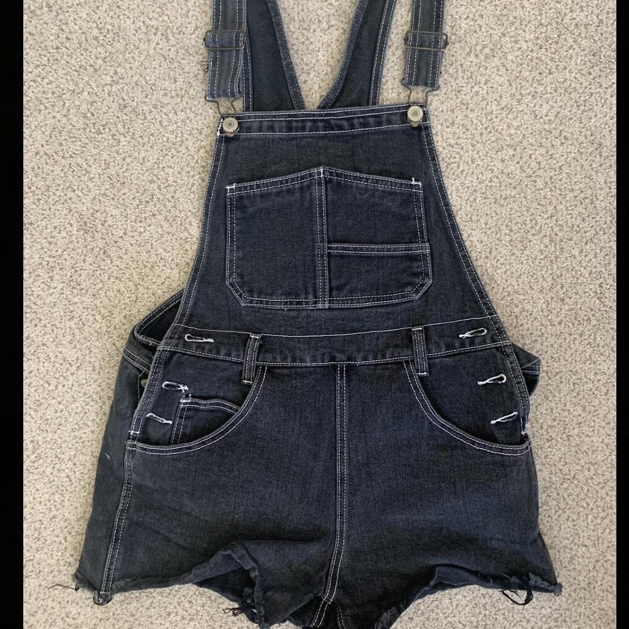 Brandy Melville Women's Black Dungarees-overalls | Depop