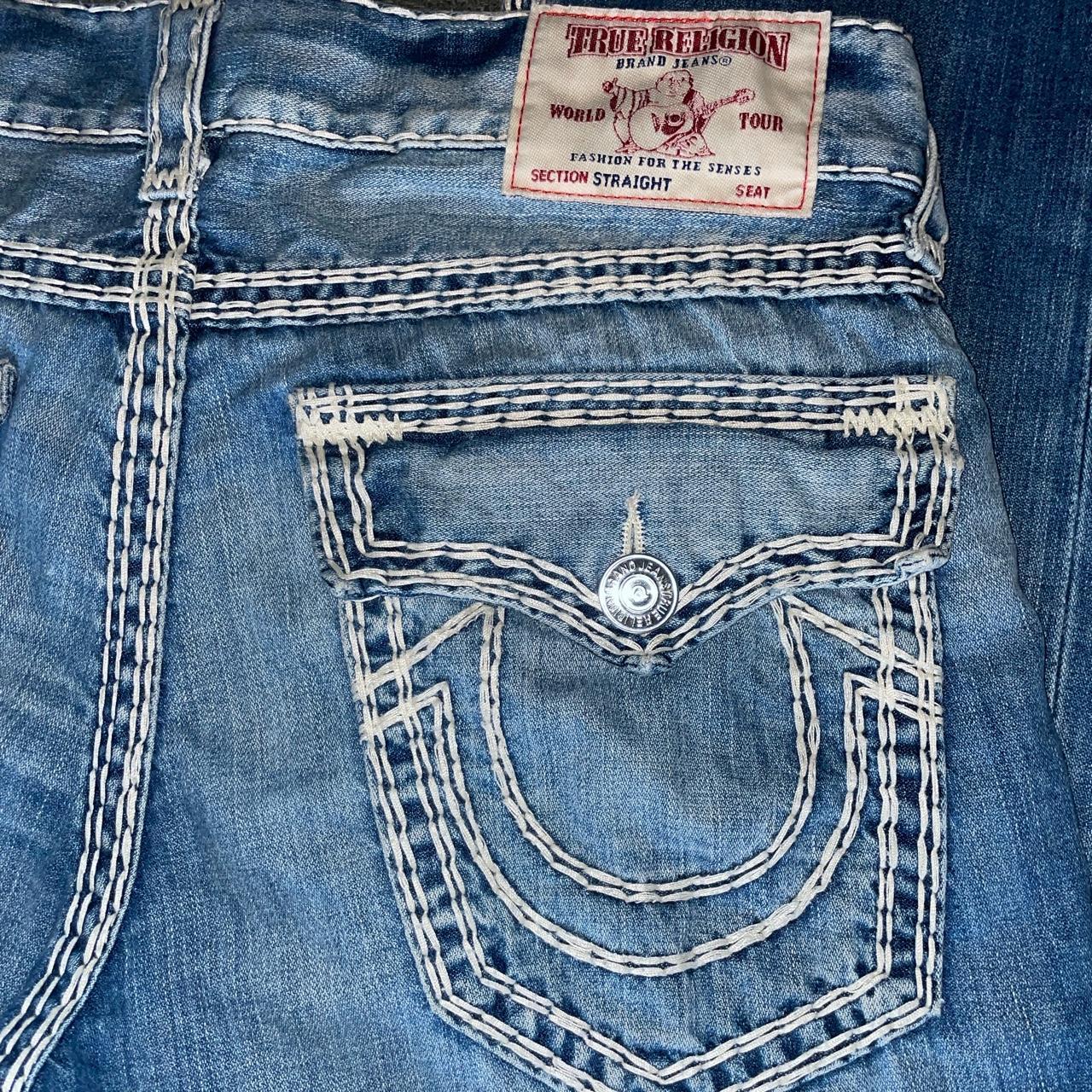 Thick double stitch true religion jeans Size 34 27... - Depop